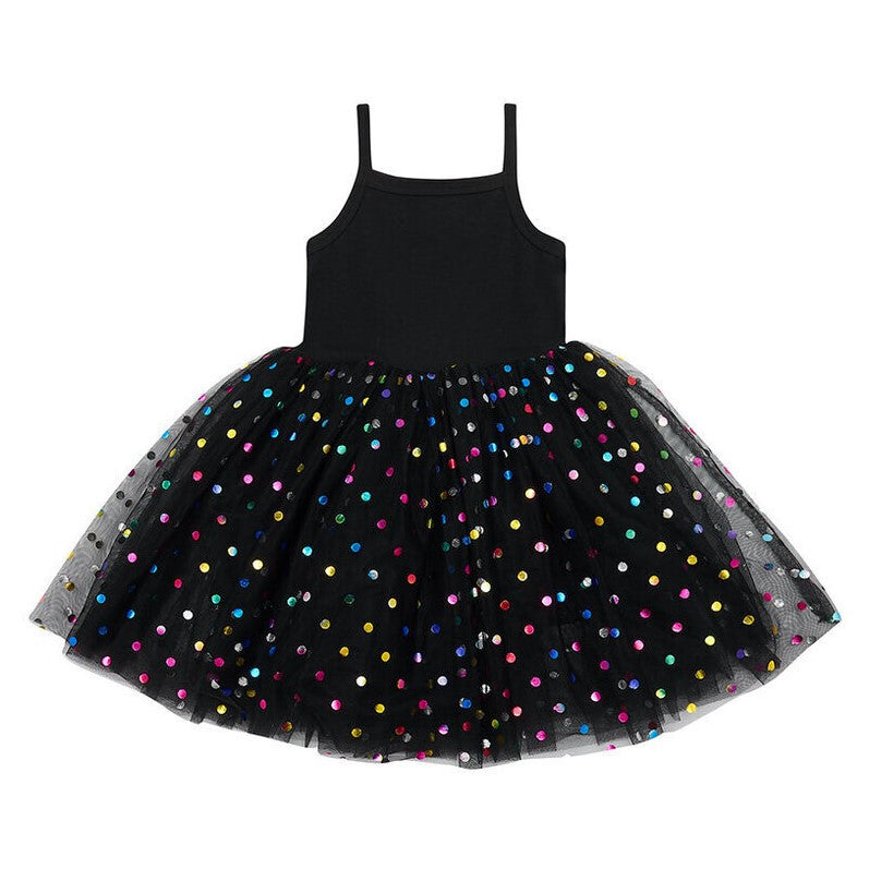 black rainbow spot dress bu bob & Blossom at whippersnappersonline