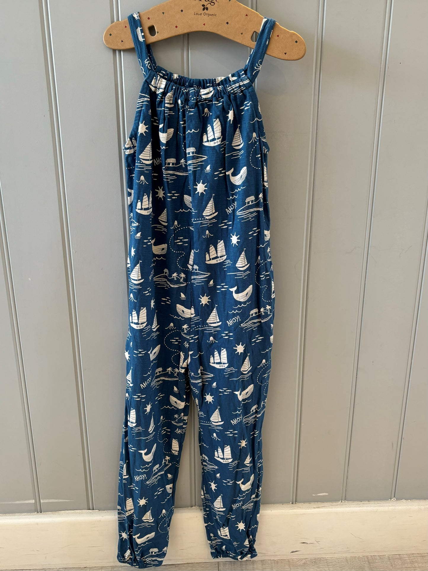 Pre-loved Nautical Print Jumpsuit by Frugi