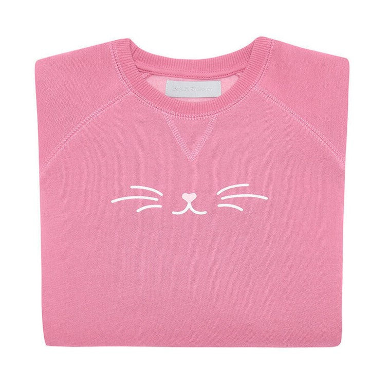 bob & blossom pink cat sweatshirt at whippersnappers online
