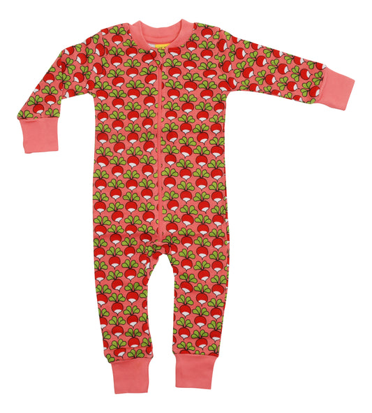 duns sweden zip suit in tea rose radish print at whippersnappers online